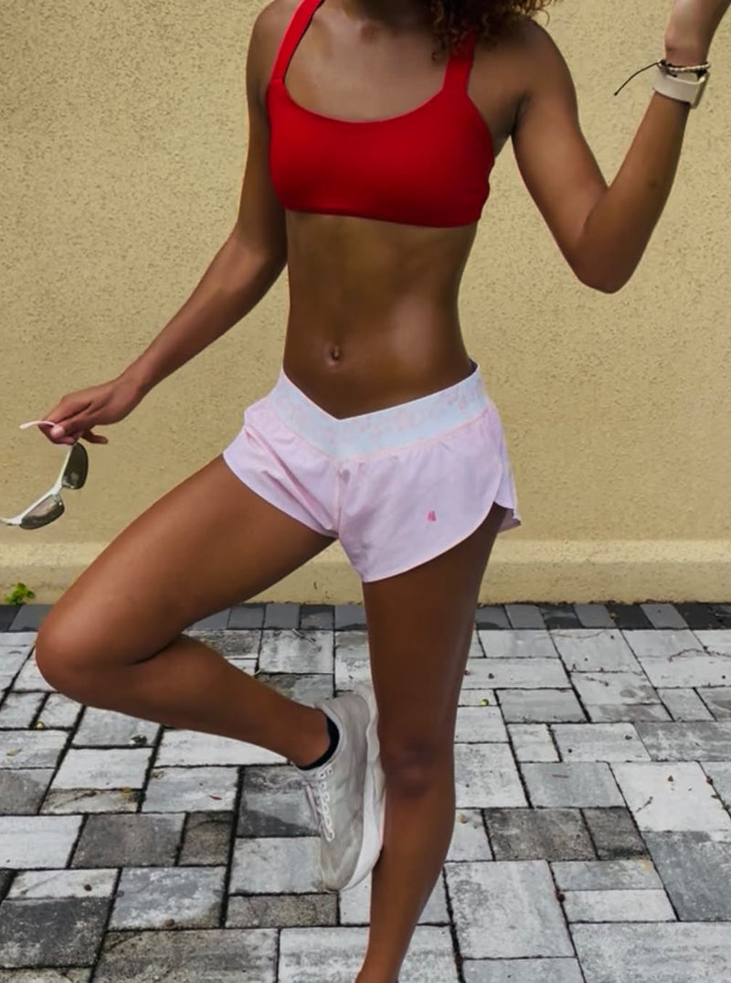 Customer posing in the Hibiscus Short